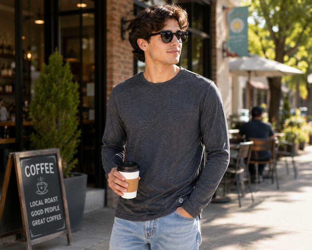 Mondetta Outdoor Project Men’s Large Gray Polygiene Long-Sleeve Shirt NWT
